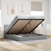 Pouf Letto con Materasso e LED Grigio Chiaro 180x200cm Tessuto