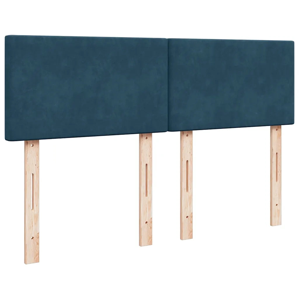 Giroletto a Molle con Materasso Blu 160x200 cm in Velluto