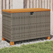 Contenitore Giardino Grigio 80x40x48 cm Polyrattan Legno Acaciacod mxl 88173