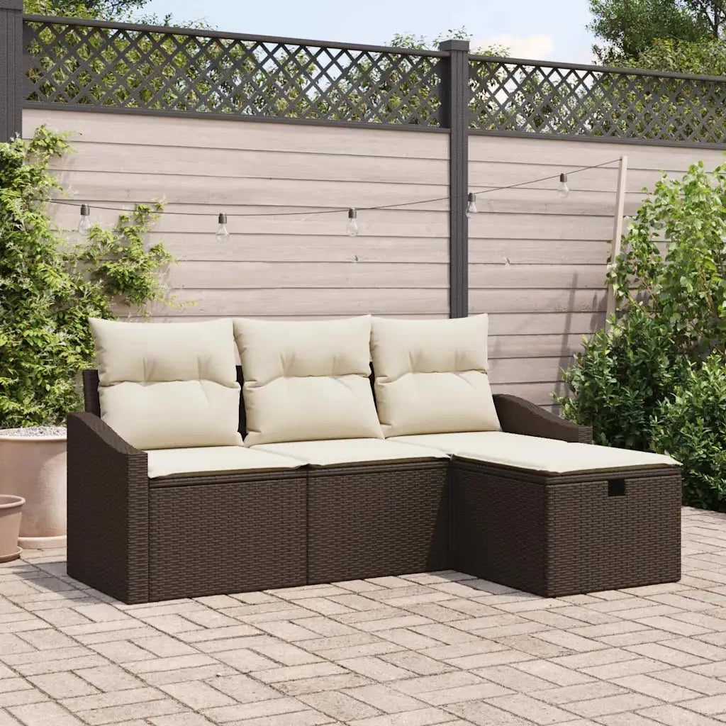 Set di divani con cuscino 4 pcs polyrattan