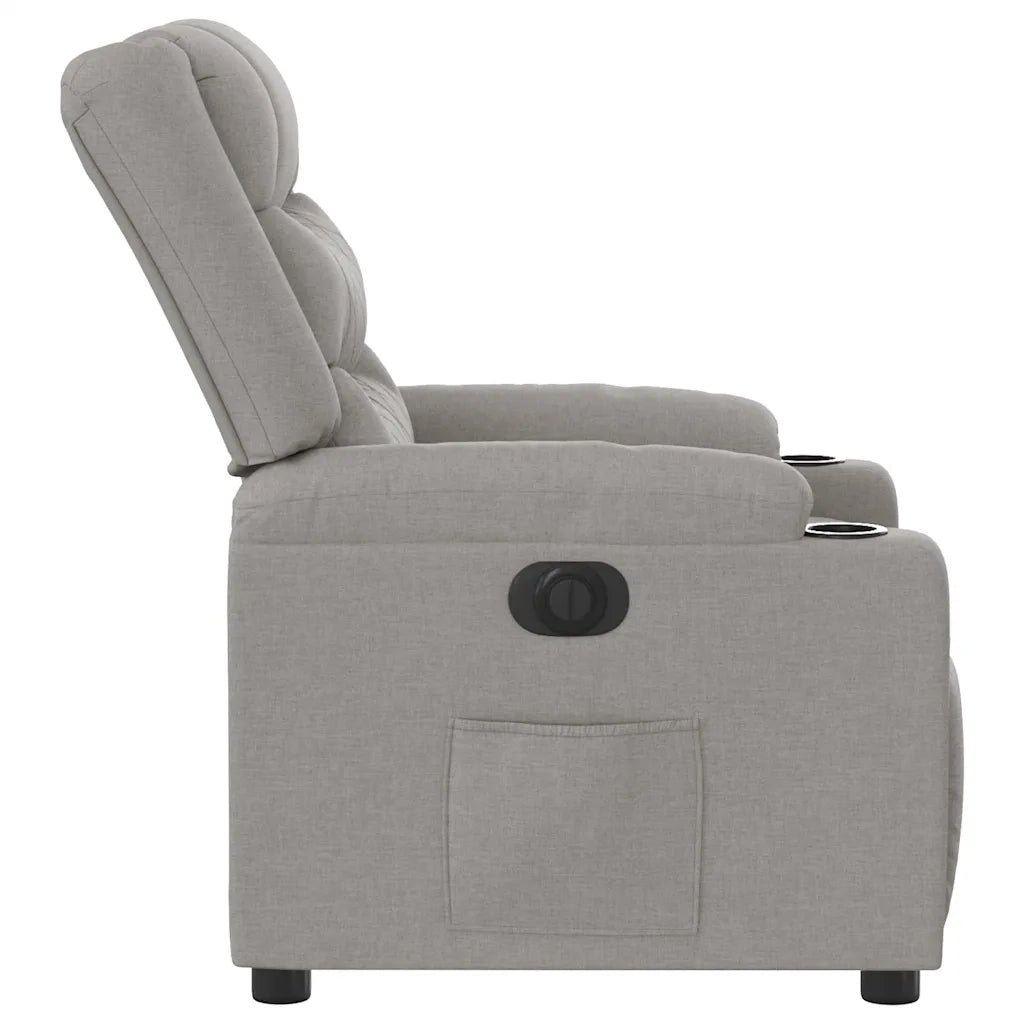 Poltrona Elettrica Reclinabile Grigio Nuvola in Tessuto 3310253