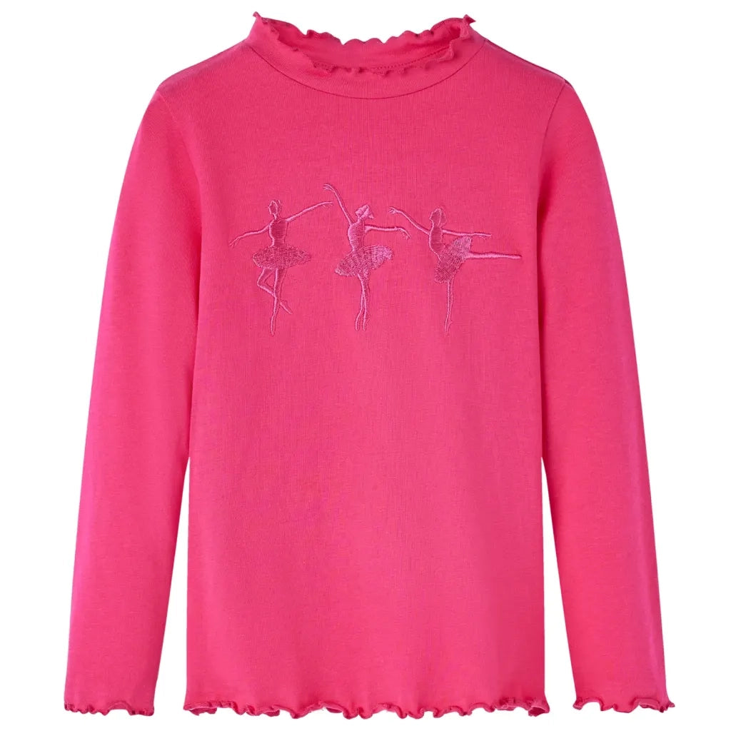 Maglietta da Bambina a Maniche Lunghe Fucsia 116 13706