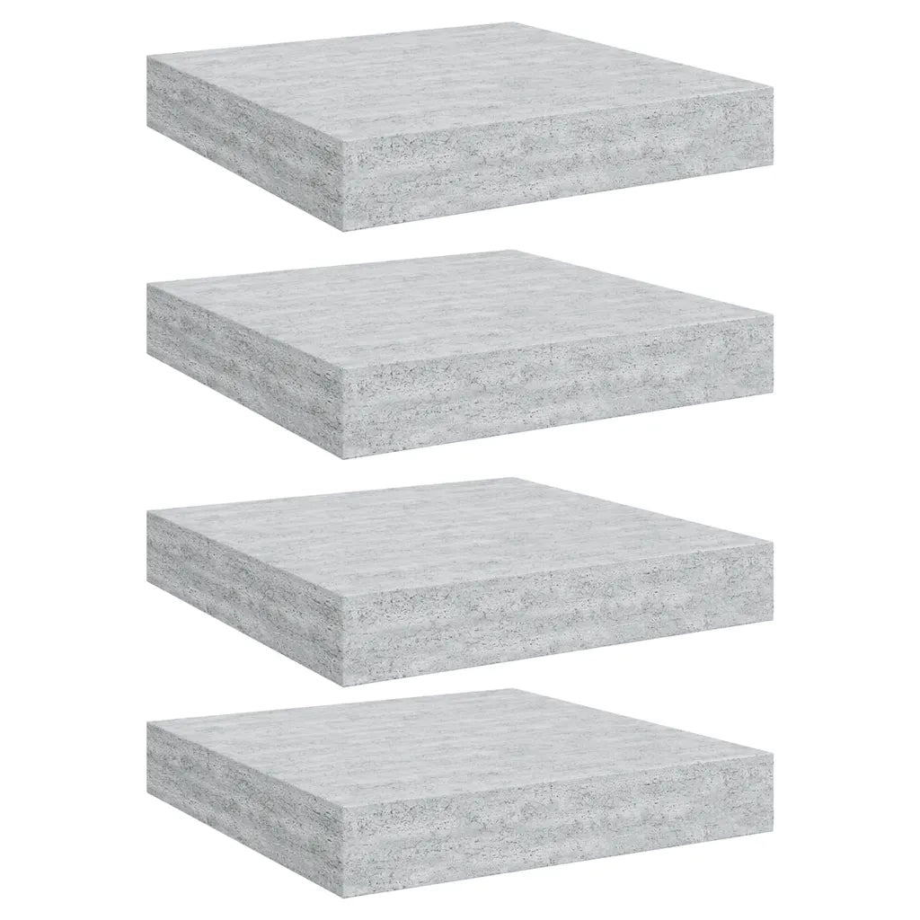 Scaffali a Parete 4 pz Grigio Cemento 23x23,5x3,8 cm in MDF 326590