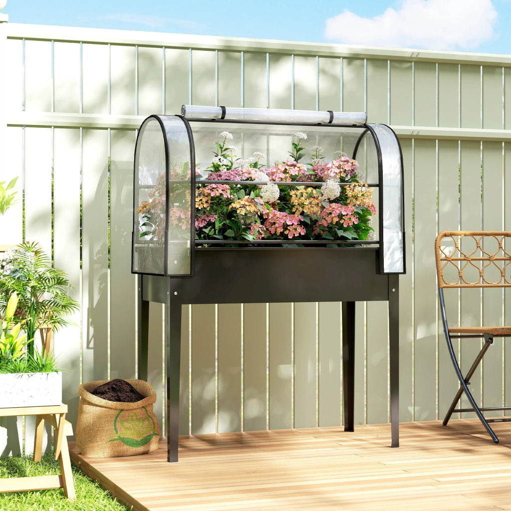Potager da giardino con serra ¨C zephmum ¨C 100x49x136 nero