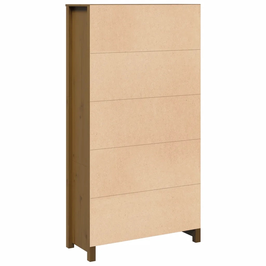 Credenza Miele 80x35x154 cm in Legno Massello di Pino