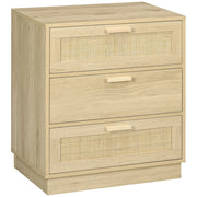 Cassettiera boho in rattan naturale ¨C Xylo ¨C 3 cassetti legno per soggiorno ingresso