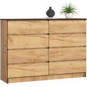 Cassettiera AKORD K140 Quercia Craft 138 cm 8 cassetti 138x40x99 cm