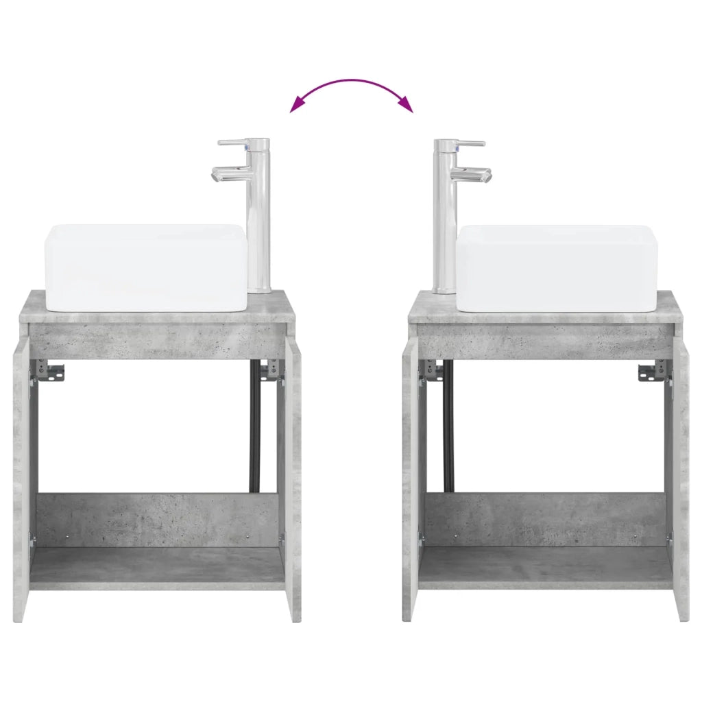 Set di mobili per il bagno 5 pz Grigio Cemento 3406036