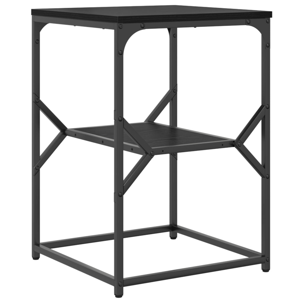 Tavolino  Nero Rovere 41x40x60 cm Legno ingegnerizzato