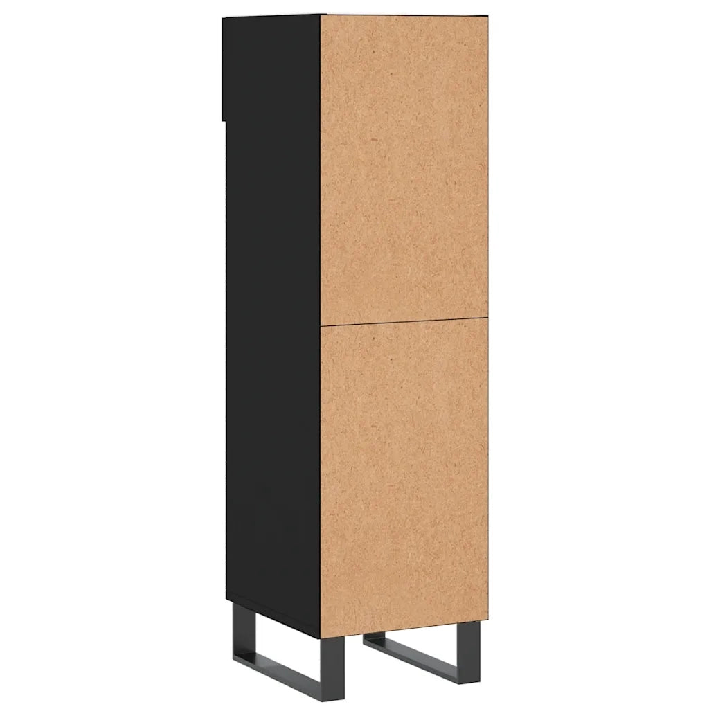 Scarpiera-Scaffale per scarpe Nera 30x35x105 cm in Legno Multistrato 643087