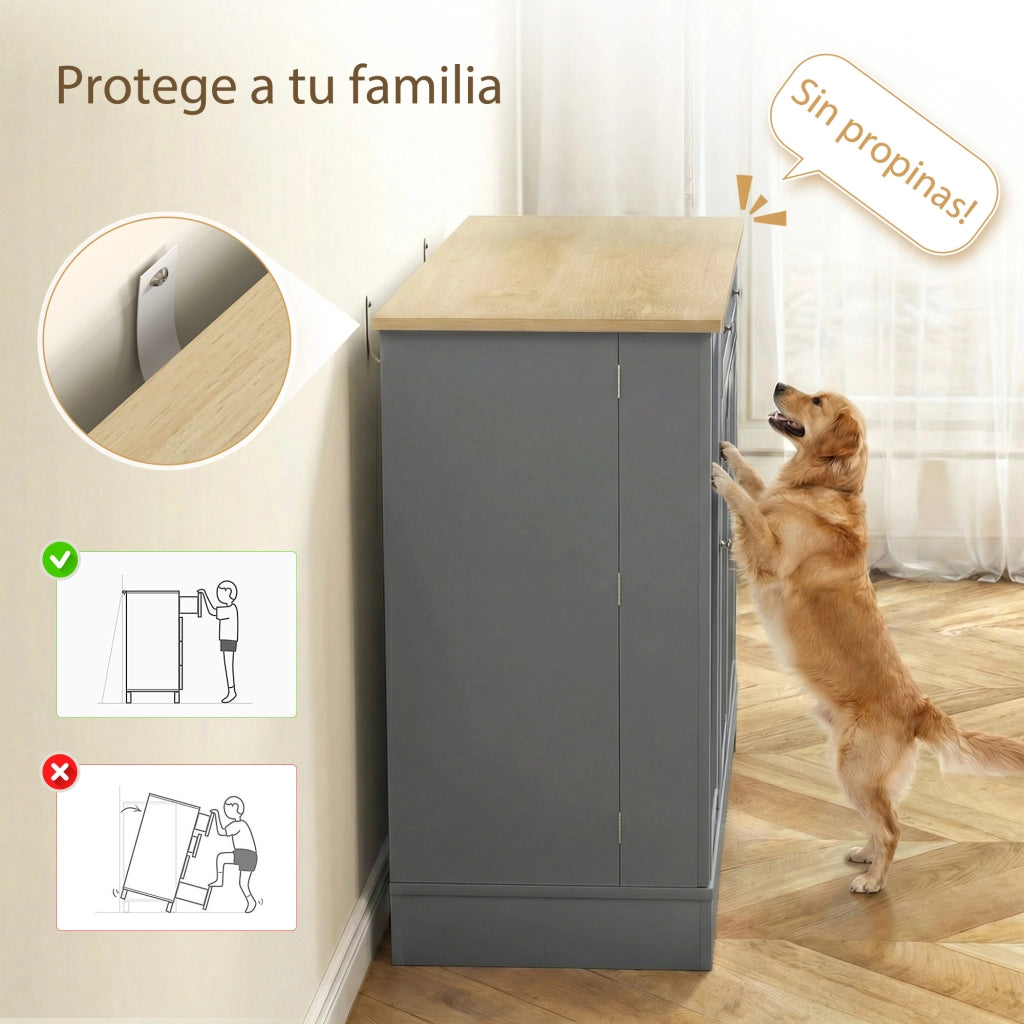 Armadio Cucina con Ripiani Aggiustabili ¨C zephmum ¨C Grigio 105x40x83 cm