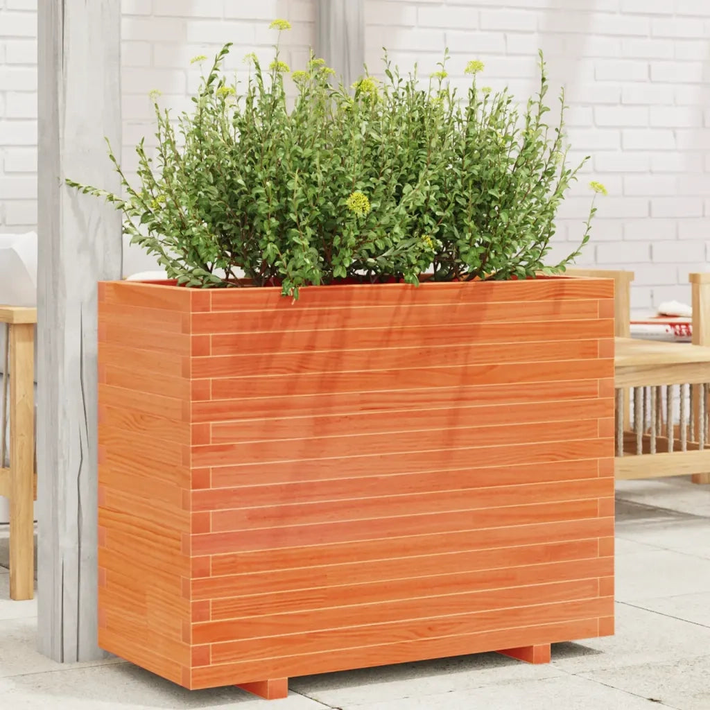 Fioriera Giardino Marrone Cera 90x40x72 cm Legno Massello Pino 3282636