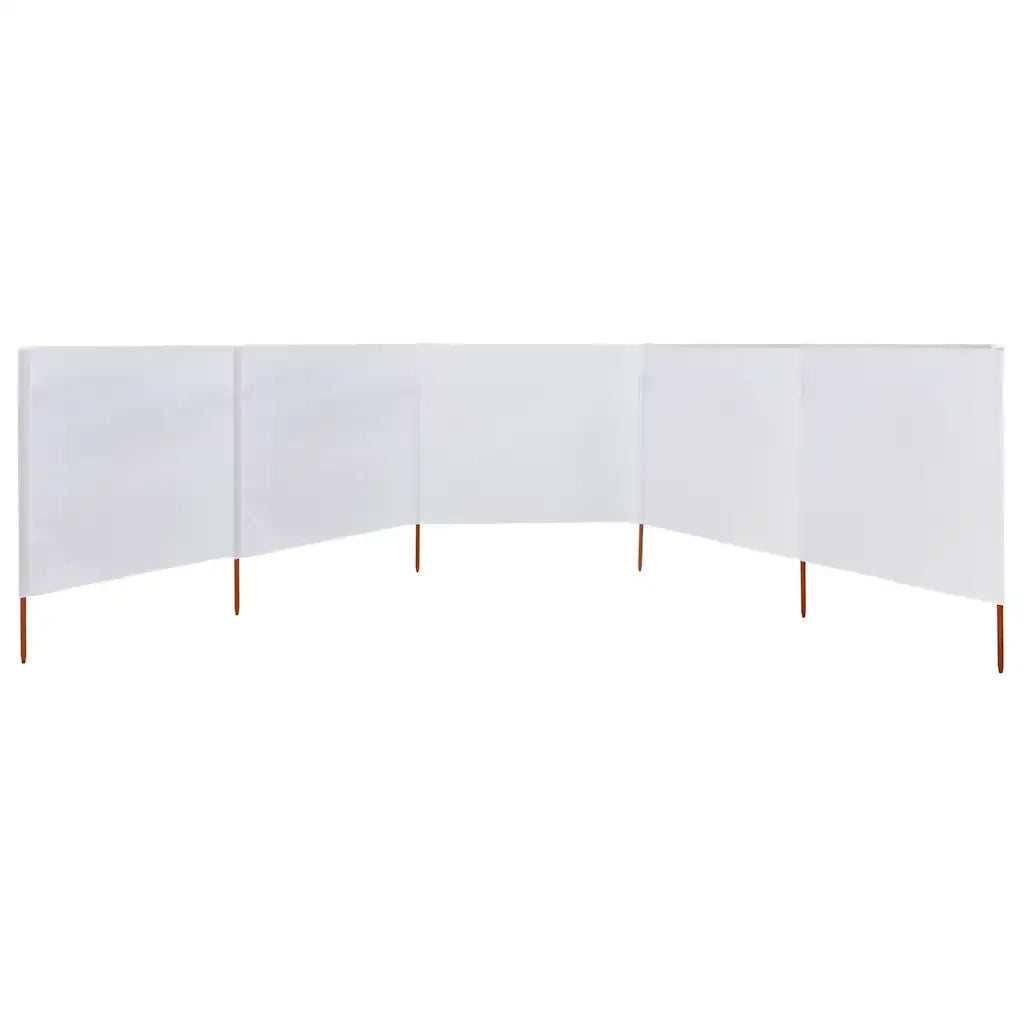 Paravento a 5 Pannelli-Divisorio in Tessuto 600x160 cm Bianco Sabbia