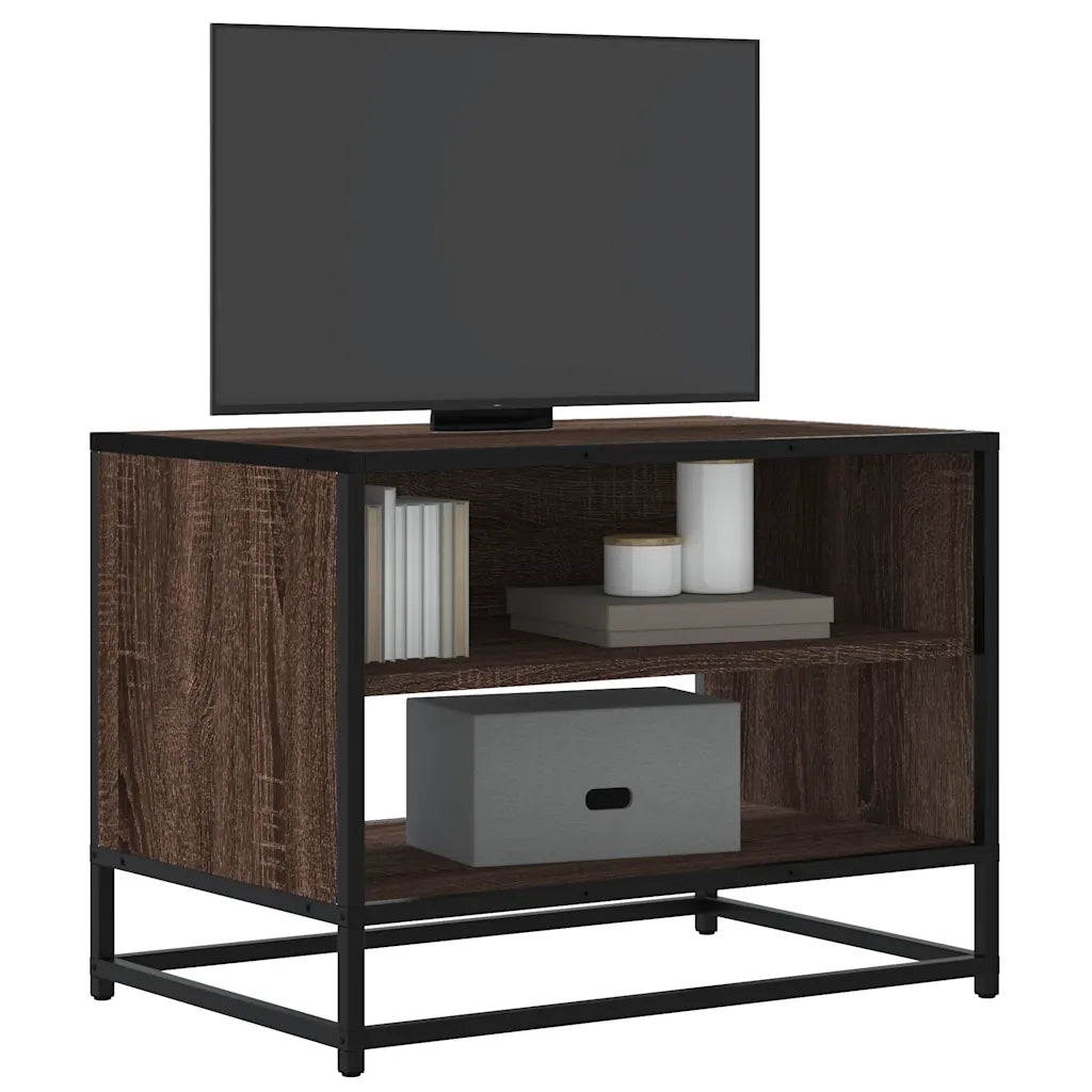 Mobile TV-Credenza per TV-Console TV Rovere Marrone 61x40x46 cm Legno Multistrato Metallo