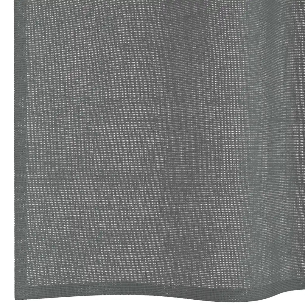 Tende in Voile con Passanti 2 pz Grigio Scuro 140x260 cm