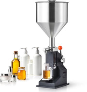 Vendita automatica di pasta, Flesvuller manuale adattabile per 5-50 ml, Vaso di acciaio inossidabile con beccuccio per liquidi, idoneo per latte, acqua, succo, olio essenziale, shampoo, cosmetici, miele