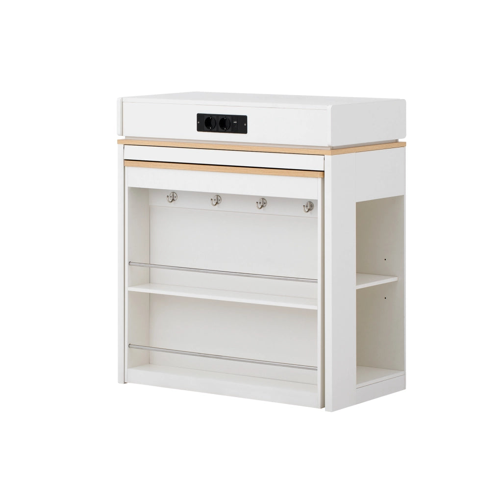Tavolo da Pranzo Allungabile Pieghevole con Ruote ¨C MINIMAL ¨C Bianco, Salvaspazio