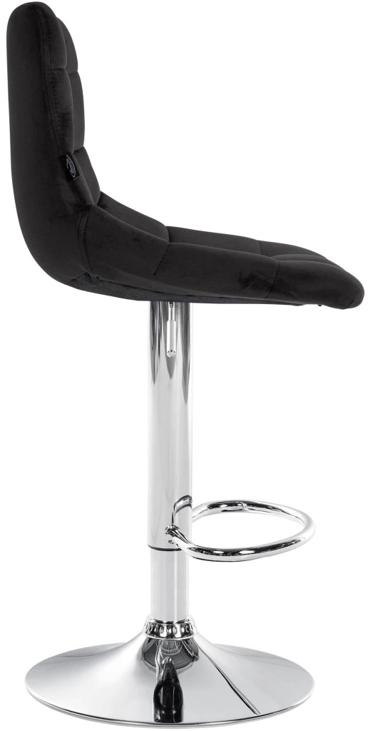 Sgabello Jerry Velvet nero,cromo