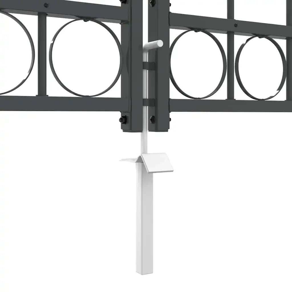 Cancello da Giardino con Parte Superiore Arcuata Assen Grigio 42008956