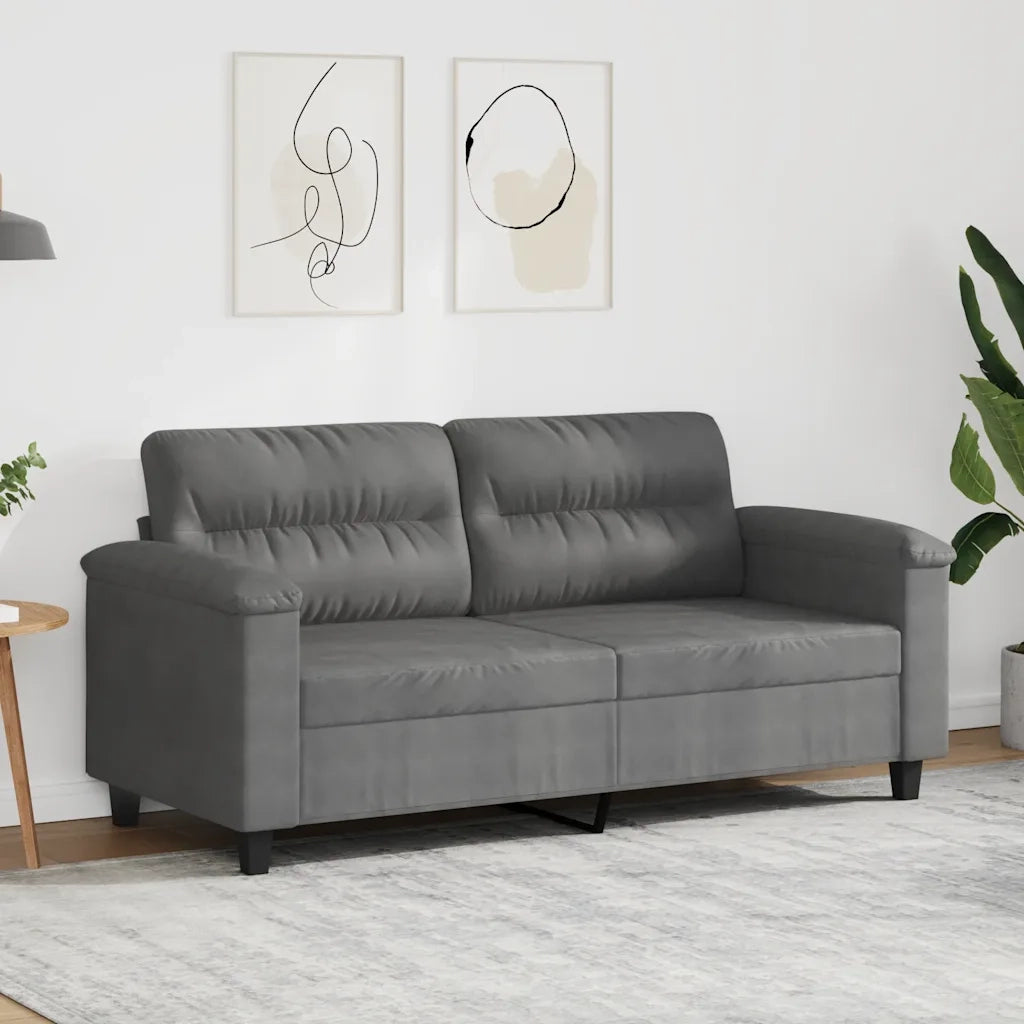Divano a 2 Posti Grigio Scuro 140 cm in Tessuto Microfibracod mxl 131391
