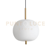 UMILE SOSPENSIONEI LED 3000K 20W  1950 lm ORO SATINATO E VETRO BIANCO SOFFIATO