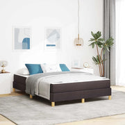 Letto a molle con materasso Marrone Scuro 160 x 200 cm Tessuto