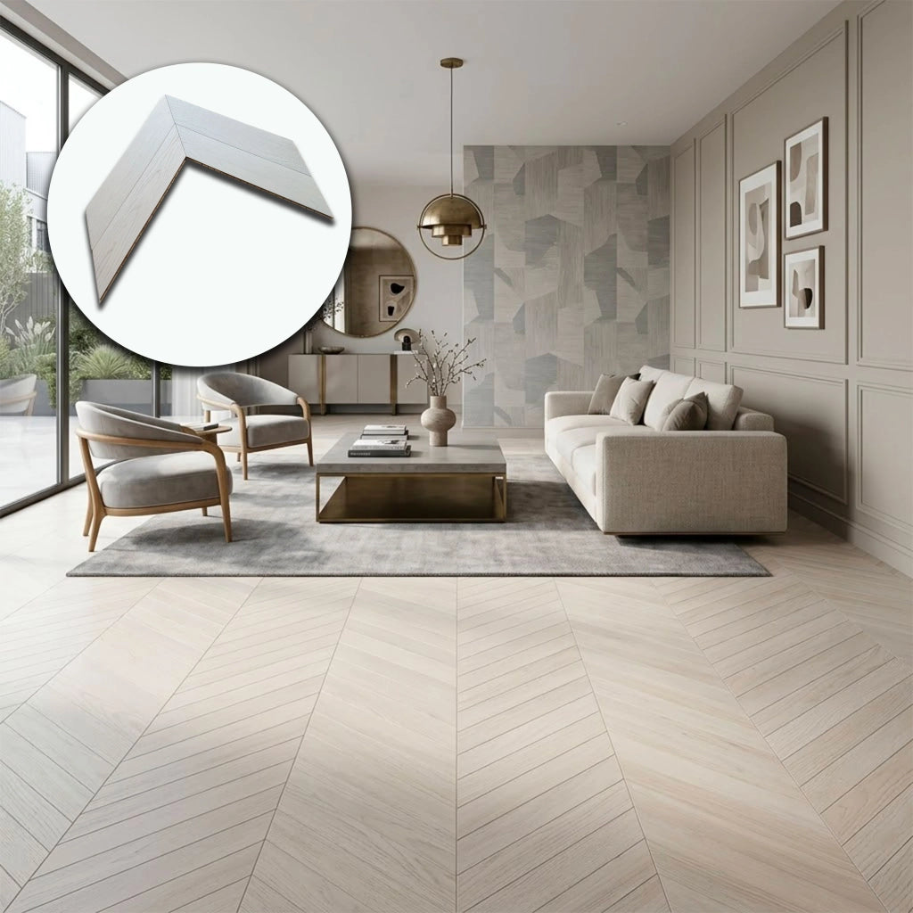 mq * STOCK GARBELOTTO * Lotto da 44mq di Parquet Rovere Grey White spazz. Bisell. 14x120x600 SPINA FRANCESE (4mm nobile)