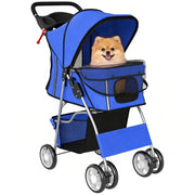 Carrozzina Pieghevole per Cani Gatti ¨C zephmum ¨C Blu