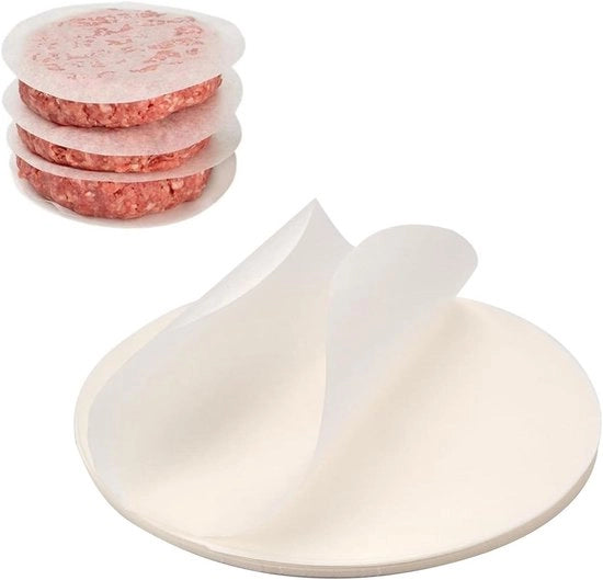 200 pezzi di carta per hamburger a forma rotonda 13 cm con rivestimento antiscorreggimento per hamburger, carta per panini per hamburger - Ideale per torte, cheeseburger, cottura e grigliatura