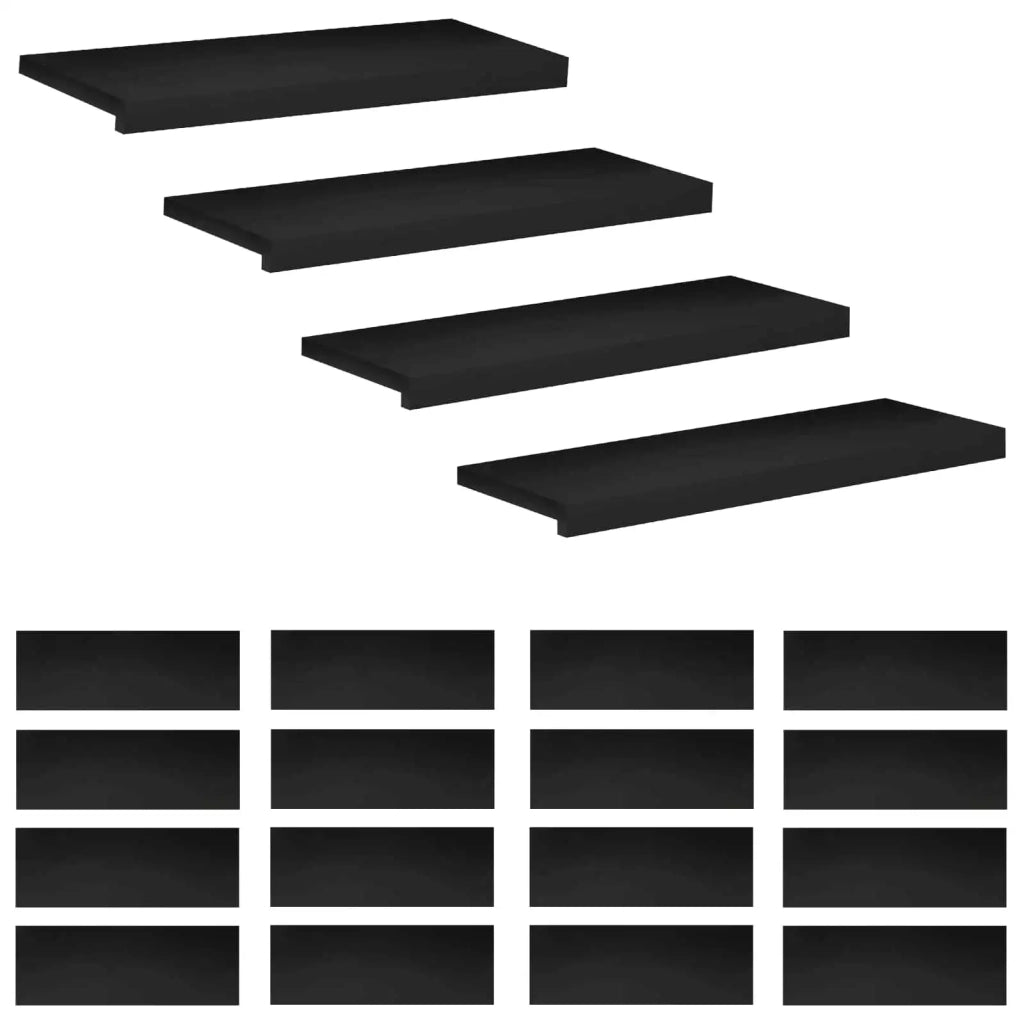 Tappeti per scale 20 pz 70 x 25 x 2 cm Nero 3446532