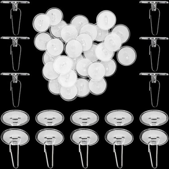 Hanger per soffitto - 100 pezzi - Translucido - Rilascio circolare - Applicazione autoadesiva - Adatto per soffitto e parete - Ideale per festa di matrimonio, compleanno e festa