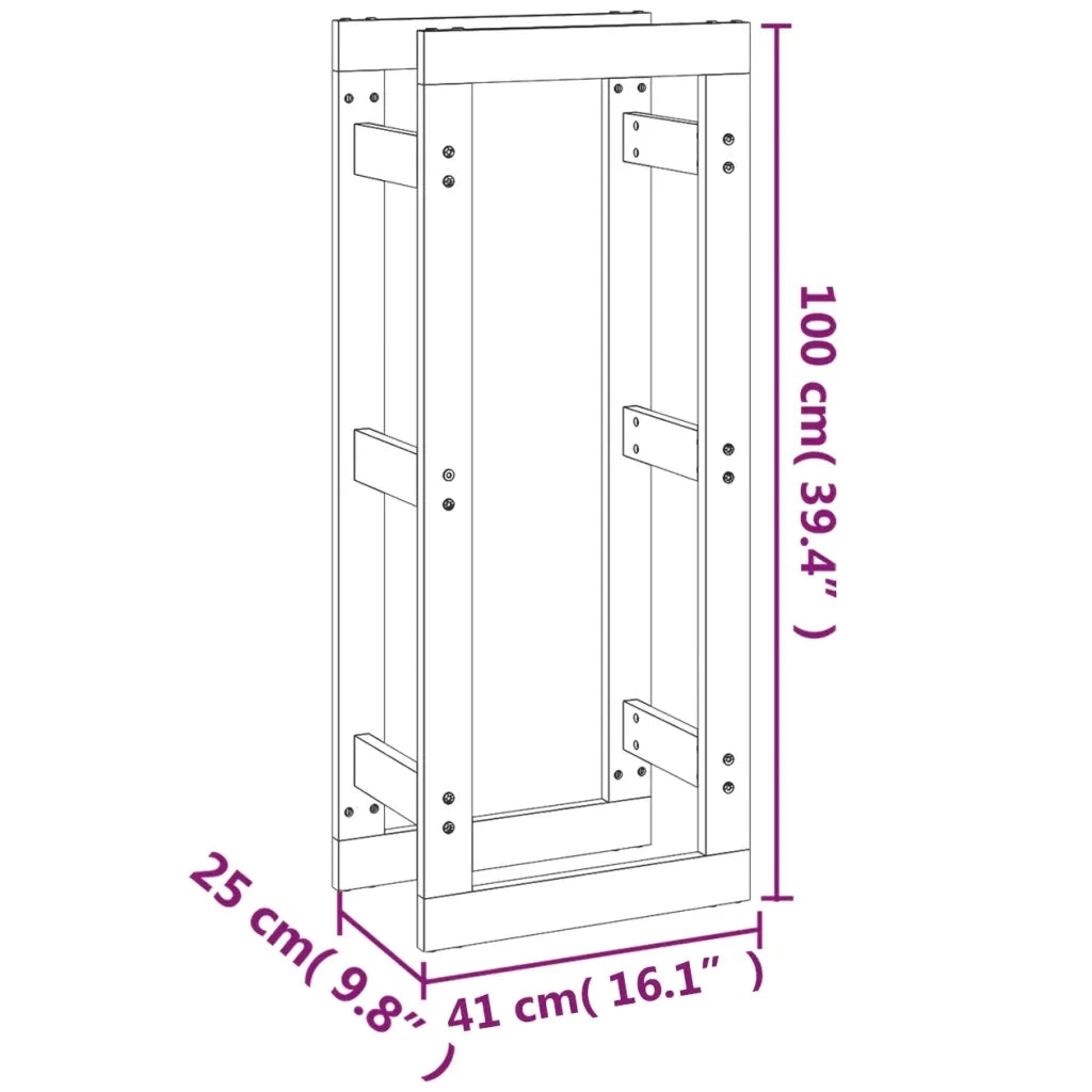 Portalegna 41x25x100 cm in Legno Massello di Pino CFW2587646