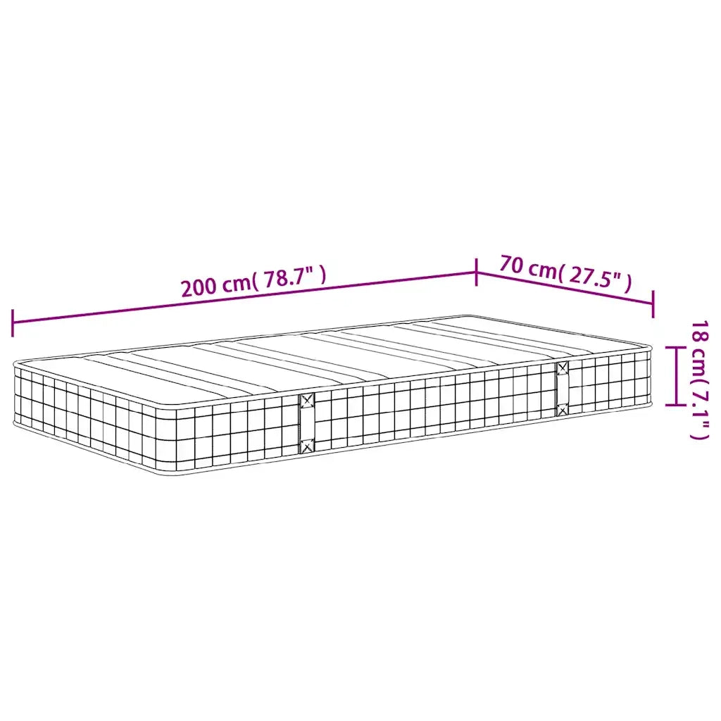 Materasso a Molle Bonnel Medio 70x200 cm 372937