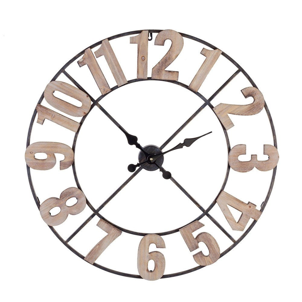 Set 2 Orologi da Parete Acciaio Nero Industriale 80 cm - VERDONIA