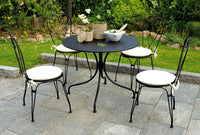 Tavolo Tondo da Giardino Ø90 cm in Ferro Vorghini Baveno Nero