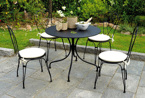 Tavolo Tondo da Giardino Ø90 cm in Ferro Vorghini Baveno Nero