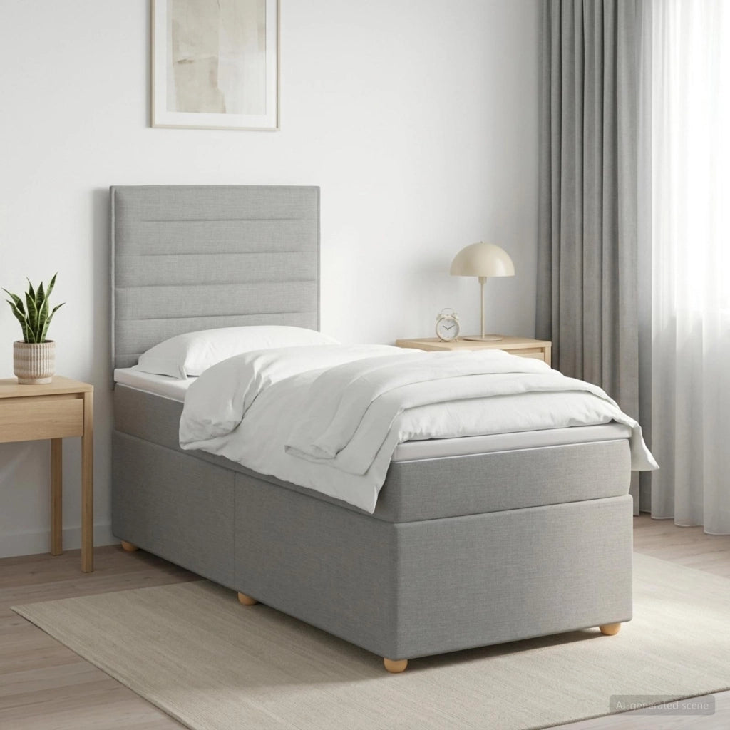 Letto box spring con materasso Grigio Chiaro 80 x 200 cm 3453746