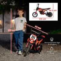 Moto Elettrica Bambini 24V 250W – 3 Velocità 6–16 km/h, Ruote Ø30,5 cm, Rosso