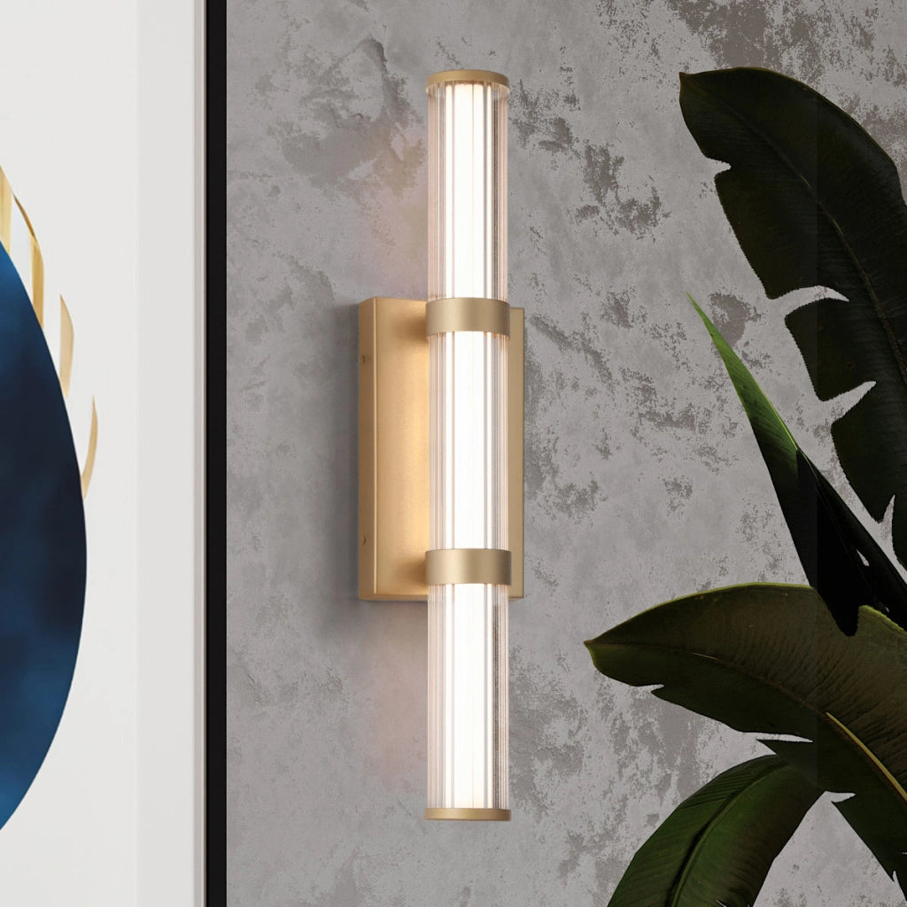 Applique Fayton oro LED 54cm 3000K IP44 bagno esterno