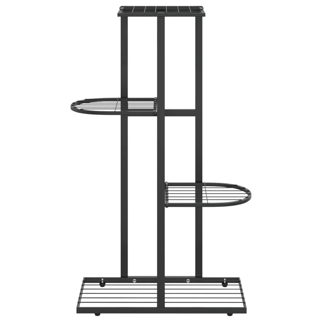 Portavasi/fioriera a 4 ripiani 43 x 22 x 76 cm metallo nero 02_0045160