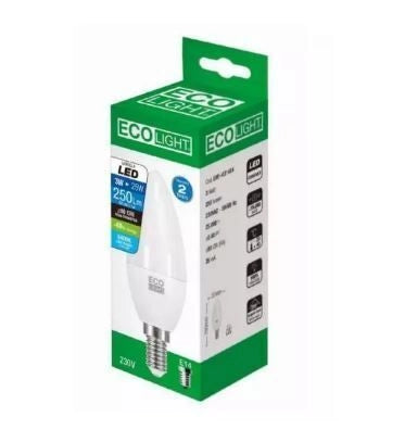 Bisonte Lampadina Led Candela E14 8W=60W 806lm 3000k