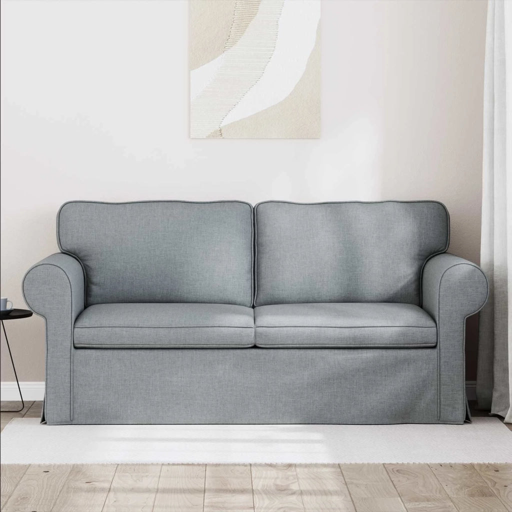 Divano Grigio chiaro 215 x 82 x 80 cm Tessuto