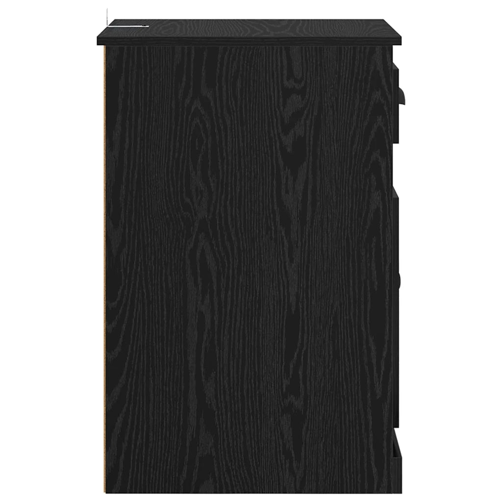 Mobile laterale Rovere Nero 40 x 50 x 75 cm Legno multistrato 881449