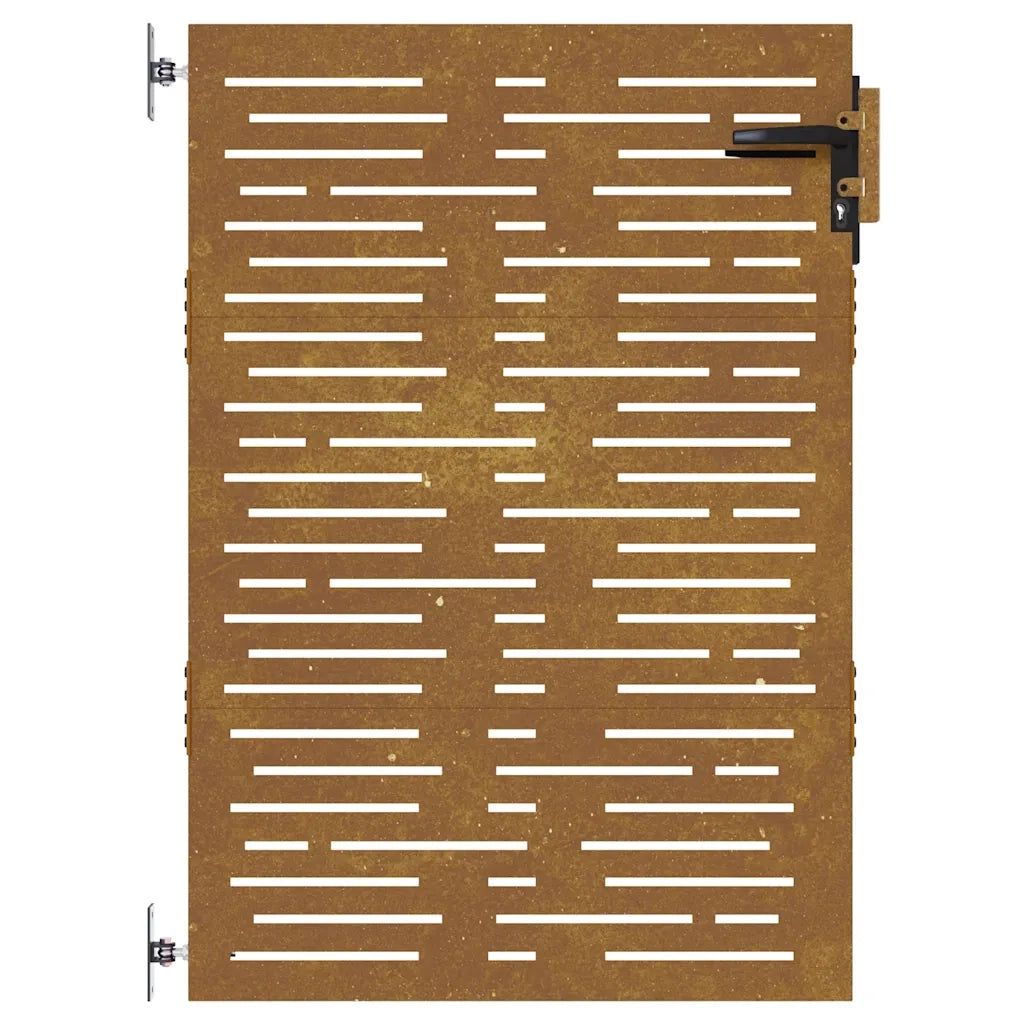 Cancello da giardino 85x125 cm in acciaio Corten design quadrato 153246