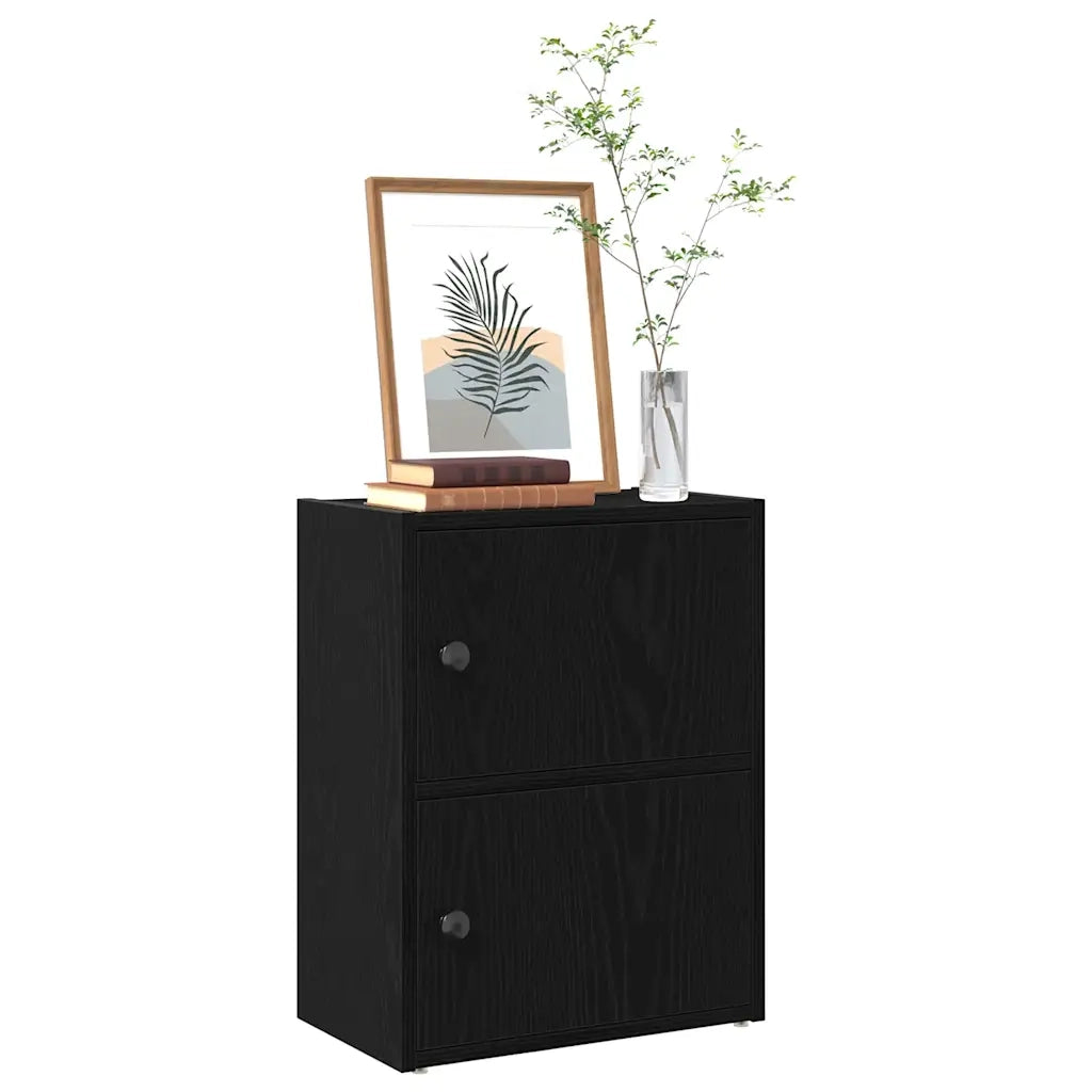 Libreria-Scaffale per Libri-Mobile di Stoccaggio Rovere Nero 40x24x52 cm in Legno Multistrato
