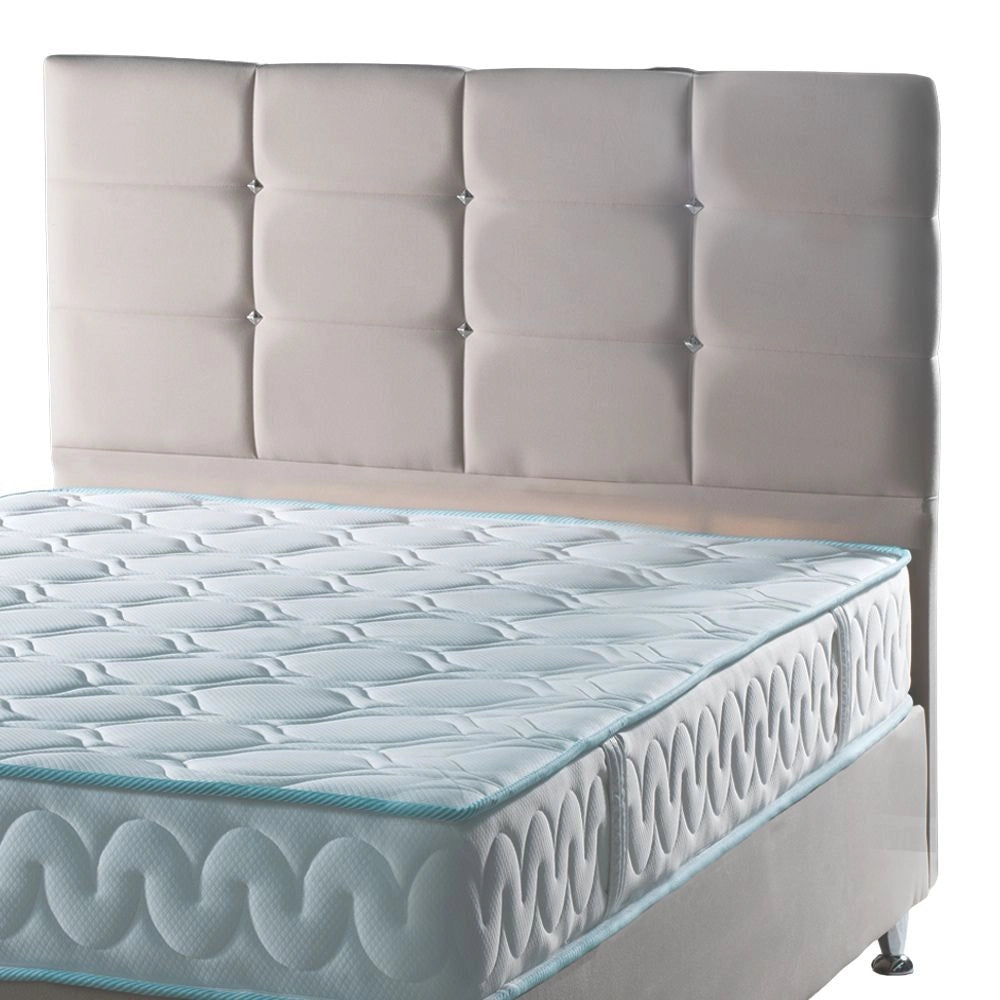 Testiera letto Nova 120x8x110H cm. in ecopelle tortora