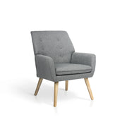 Poltrona Hispanohogar tessuto grigio con gambe Hispanohogar legno 81x64x69