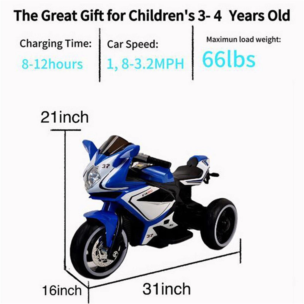Moto Elettrica Bambini con Pedale e Luci ¨C zephmum ¨C Rosso