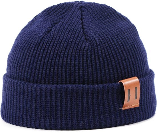 Muffa per bambini, cappuccio caldo e neutro per donne e uomini, cappuccio a maglia con elasticità morbida, misura del capo 55-60 cm, Blu Marina