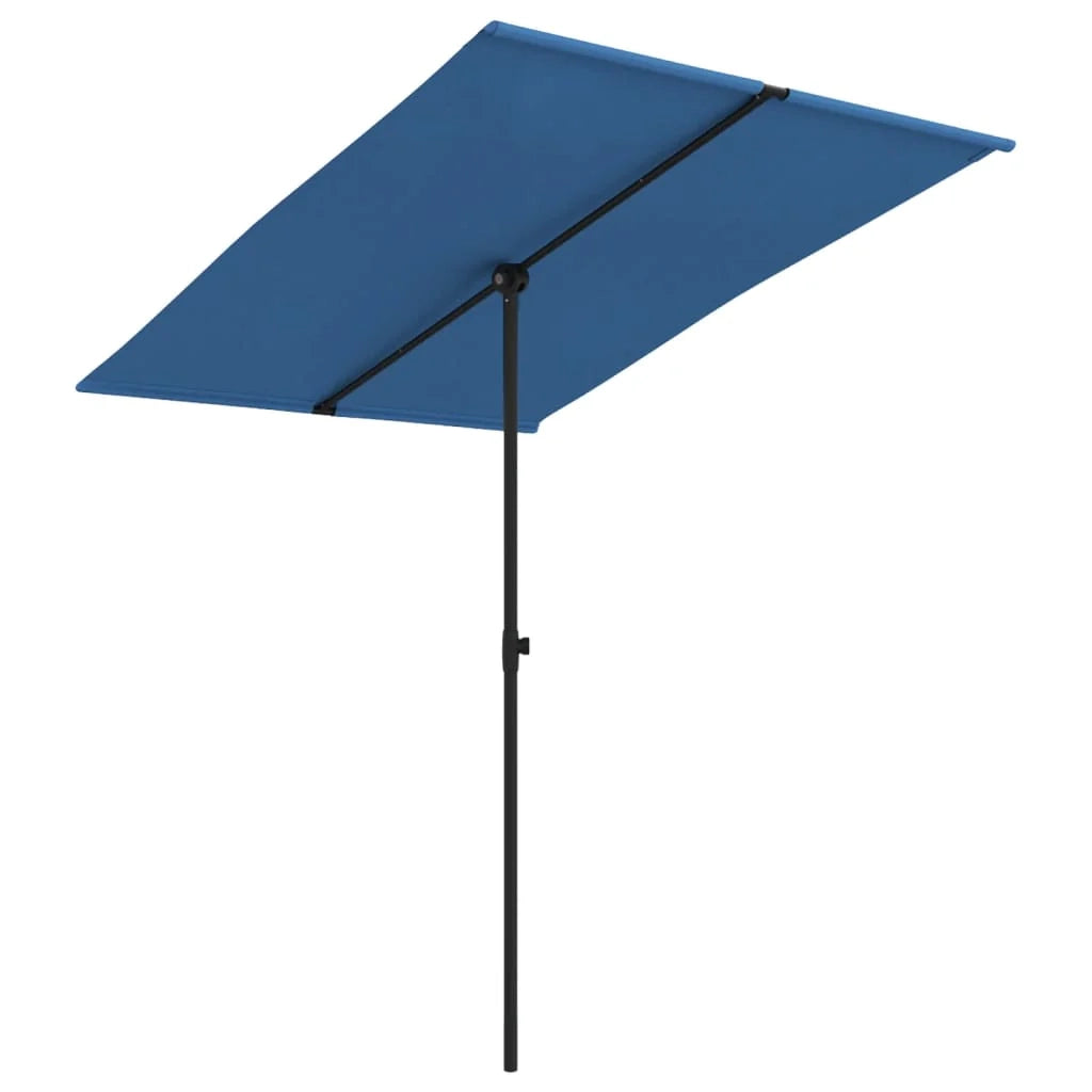 Ombrellone da esterno con palo in alluminio 2 x 1,5 m azzurro 02_0008227